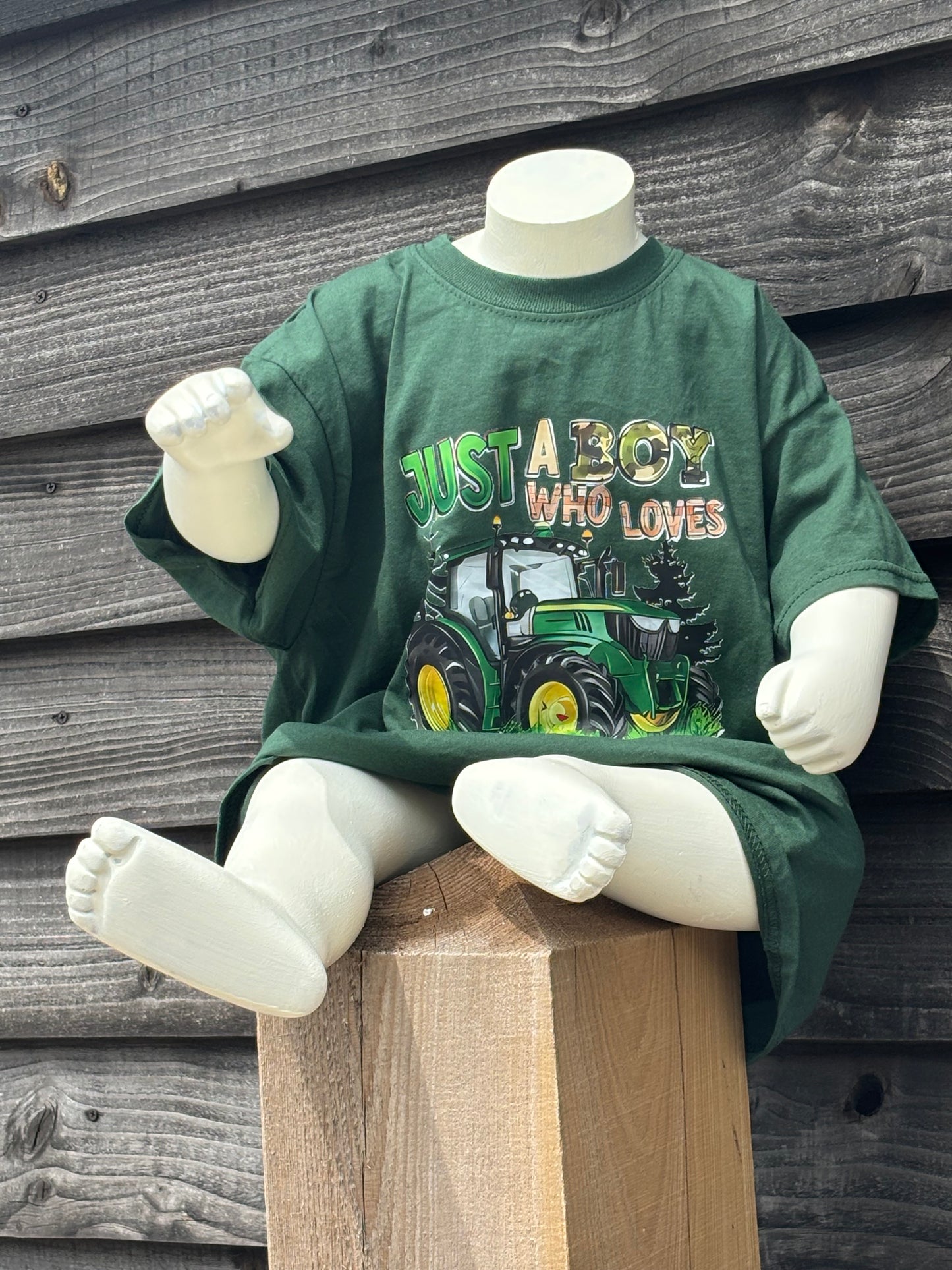 Boy who loves tractors tshirt
