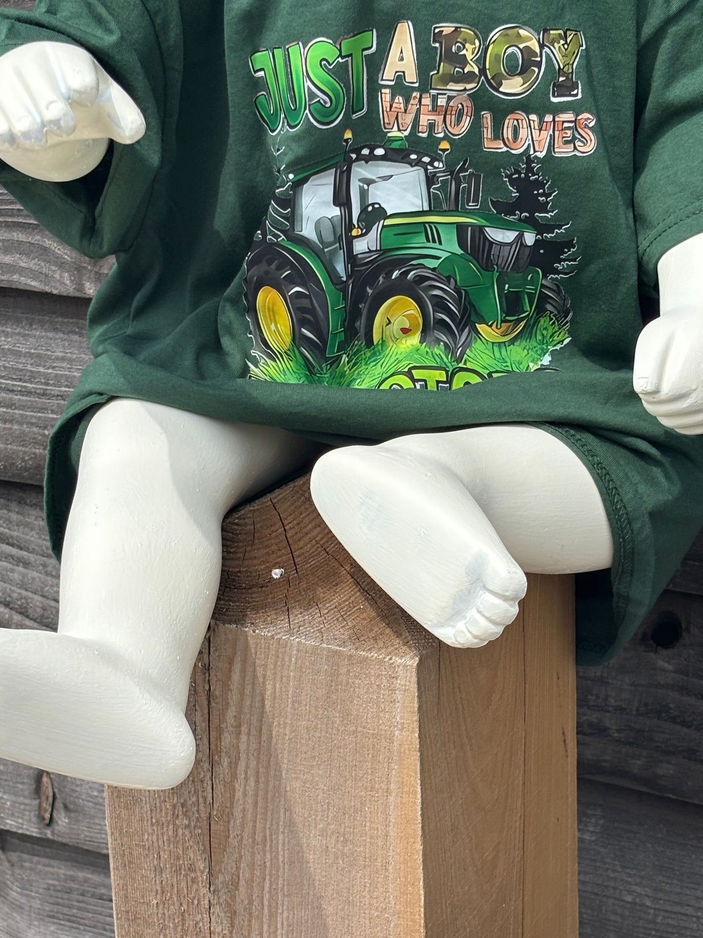 Boy who loves tractors tshirt