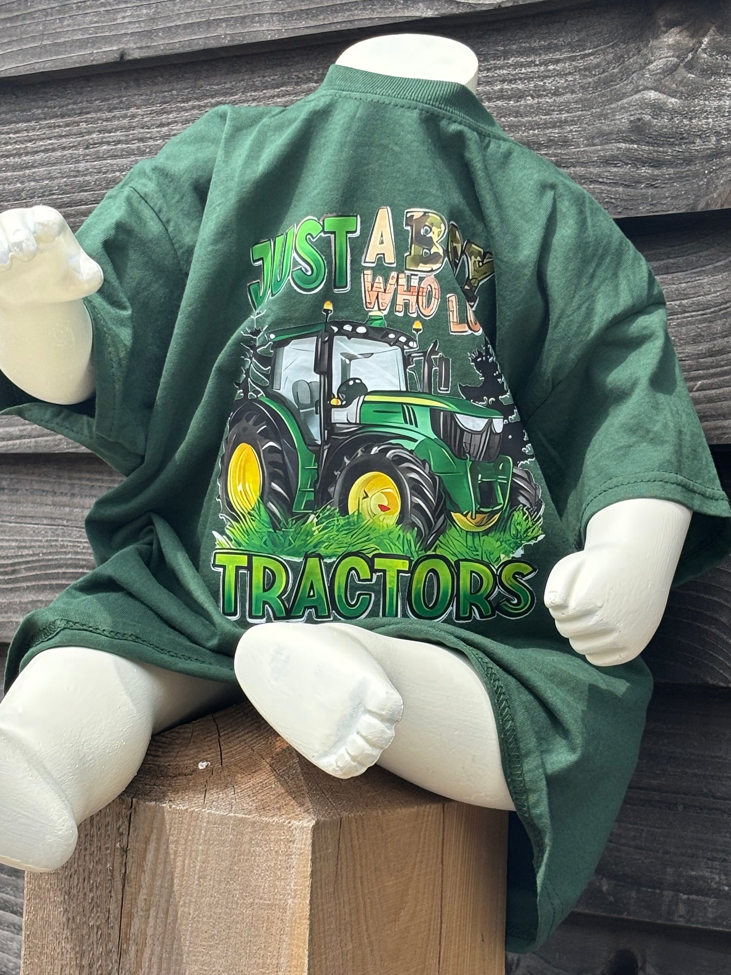 Boy who loves tractors tshirt
