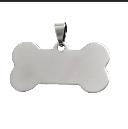 Coloured bone shape dog tag