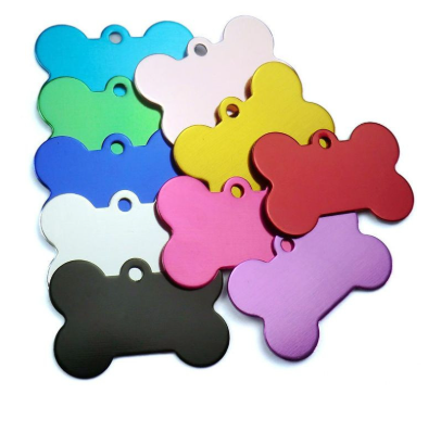 Coloured bone shape dog tag
