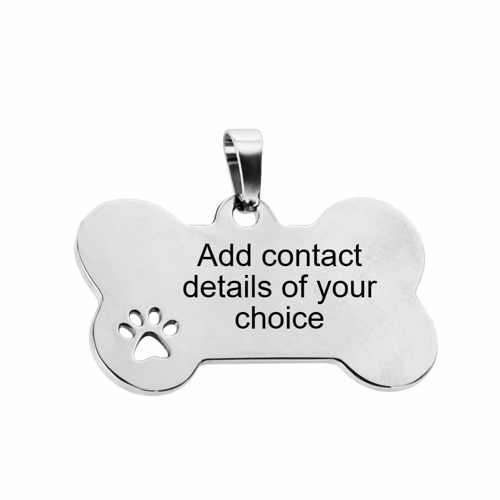 Dog identity tag with paw print
